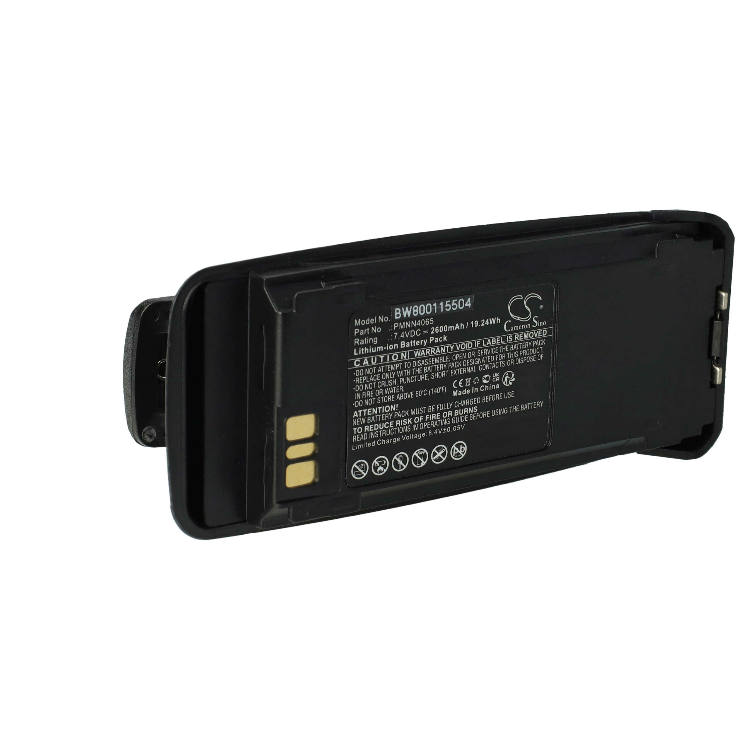 Bateria vhbw para Motorola NNTN4066, PMNN4065, NNTN4077, NNTN4103 - 2600 mAh 7.4 V Li-Ion com Clip - Image 3