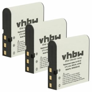 3x Bateria vhbw para BenQ NP-40DBA, NP-40, NP-40DCA - 950mAh, 3.6V, Li-Ion