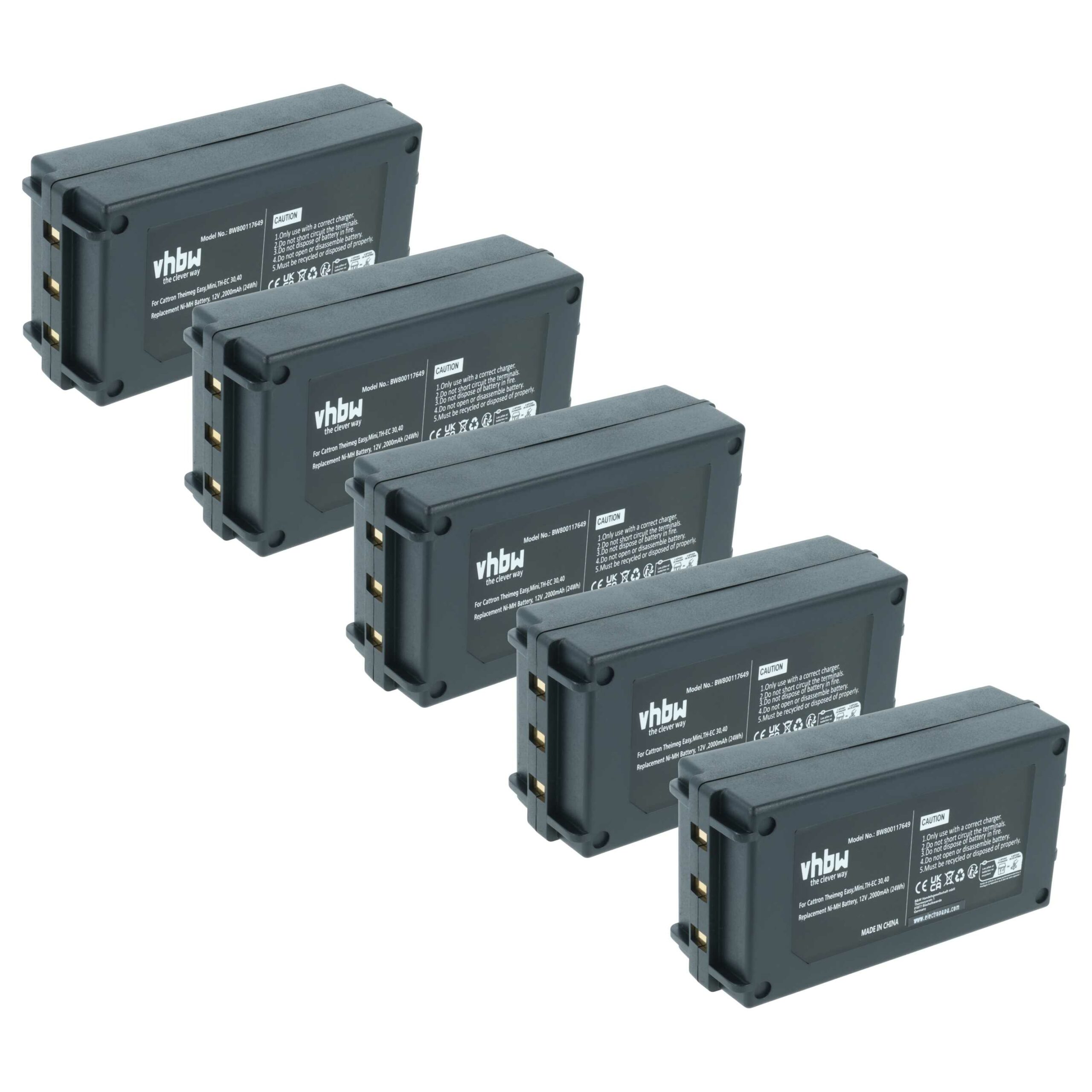 5x Bateria de Substituição para Comando Remoto Cattron Theimeg BT081-00053, BT081-00061 - 2000 mAh