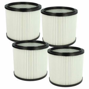 4x Filtro de Cartucho Substituição Einhell 2351110 para Aspirador Güde, Preto/Branco vhbw