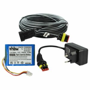 Bateria e Carregador vhbw para Cortadores de Relva Robóticos Gardena, Husqvarna, McCulloch - 3400mAh 18.5V