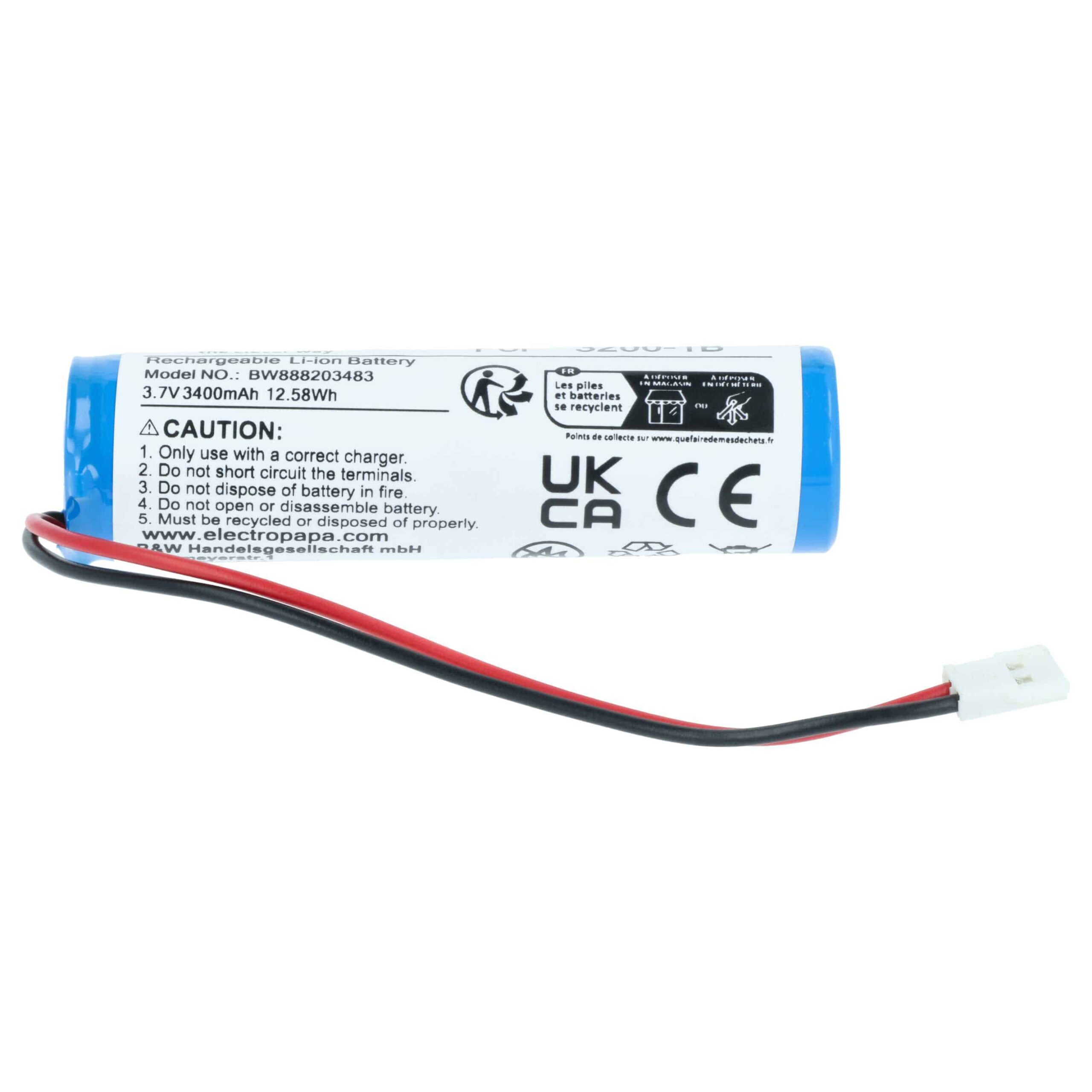 Bateria de substituição vhbw para Eschenbach 3200-1B - 3400 mAh 3.7 V Li-Ion - Image 4