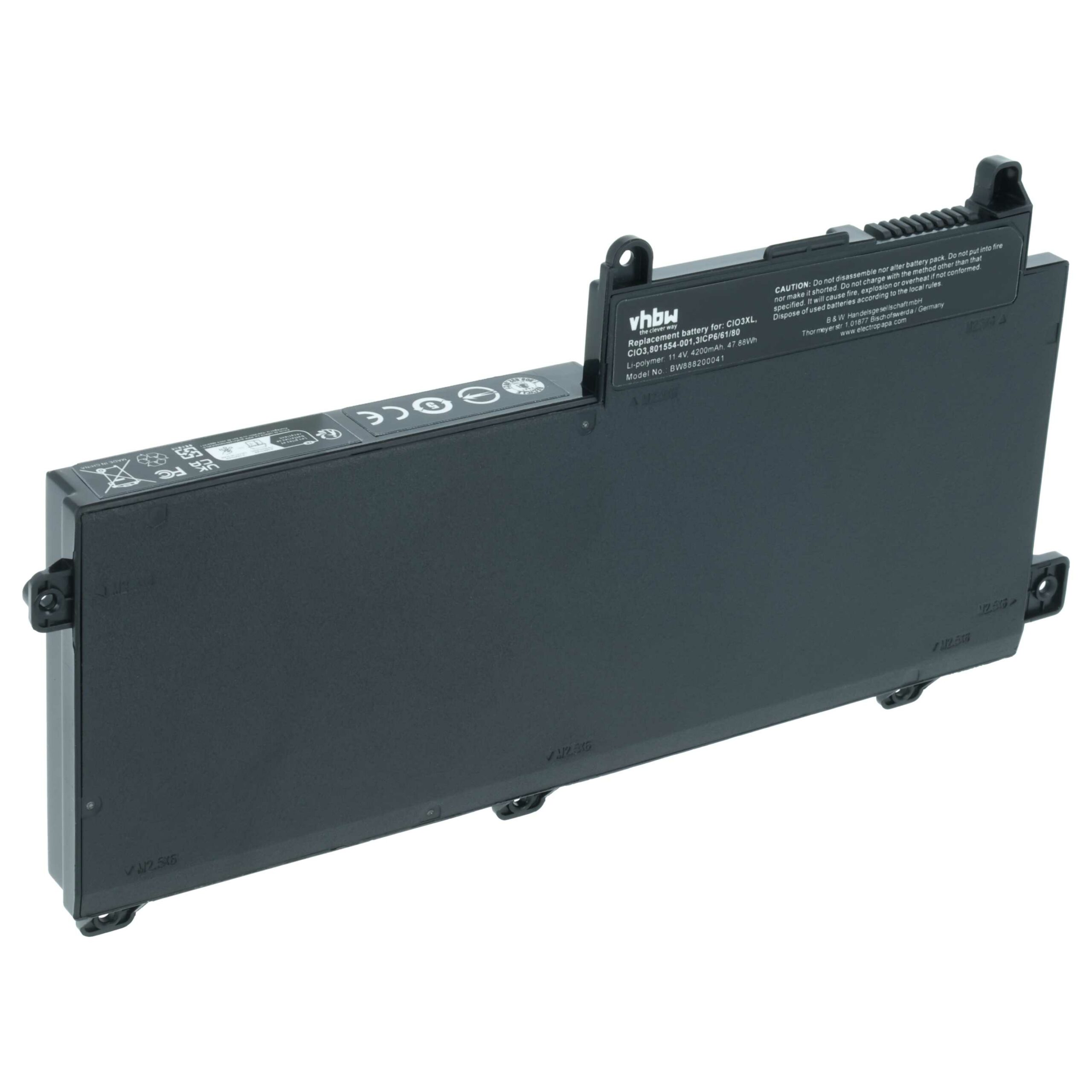 Bateria vhbw para HP — 4200 mAh 11.4V Li-polymer (CI03XL, 801554-001)