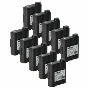Bateria vhbw 10x para Rádio Alan Midland BATT5R, PB-ATL/G7 - 700 mAh 6V NiMH