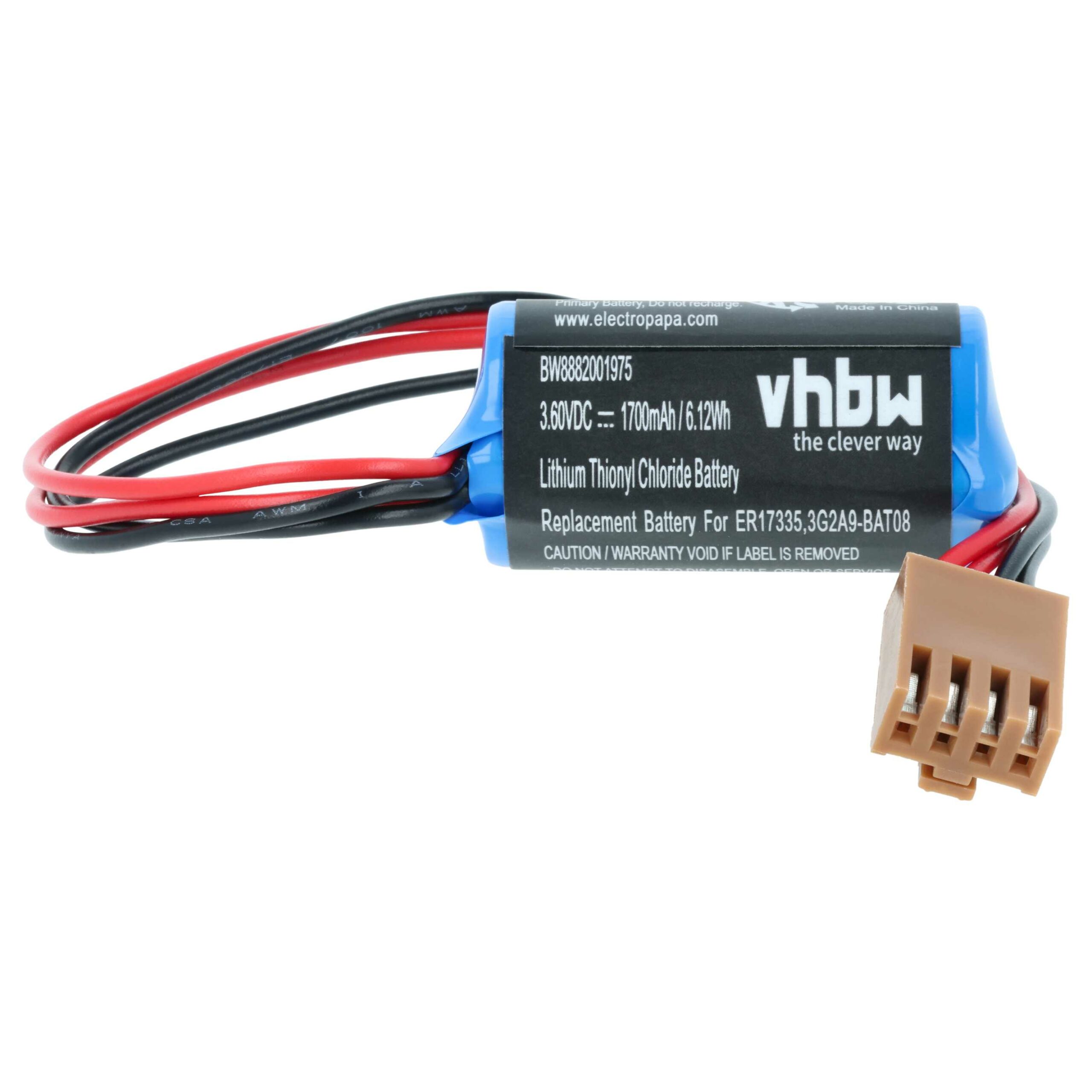 Bateria para Controlador CNC Omron C500-BAT08 / 3G2A9-BAT08 - 1700 mAh 3.6 V Li-SOCl2 (Pack 5) - Image 3