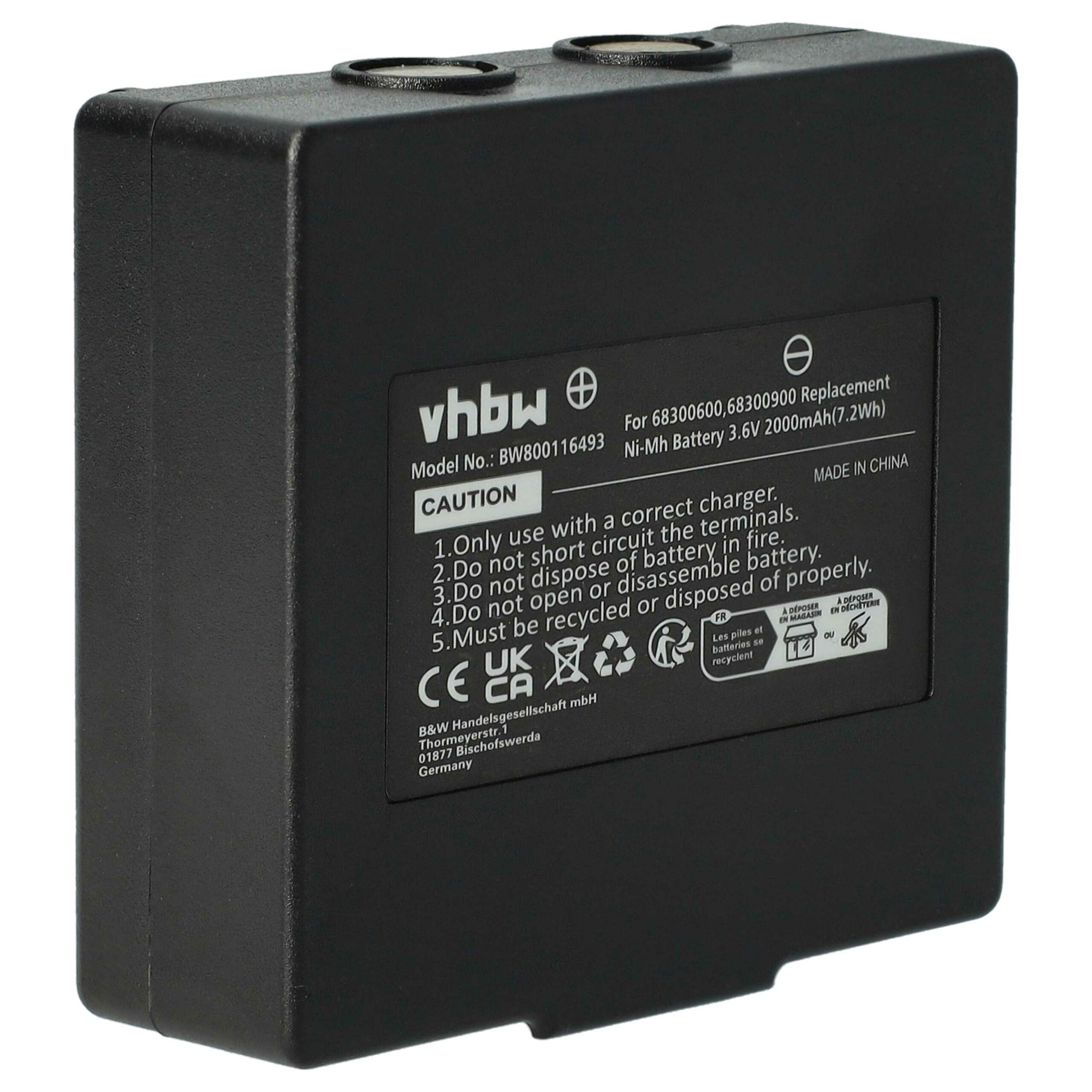 Bateria vhbw de Substituição para Abitron KH68300990, EX2-22 Comando Remoto Industrial - 2000 mAh