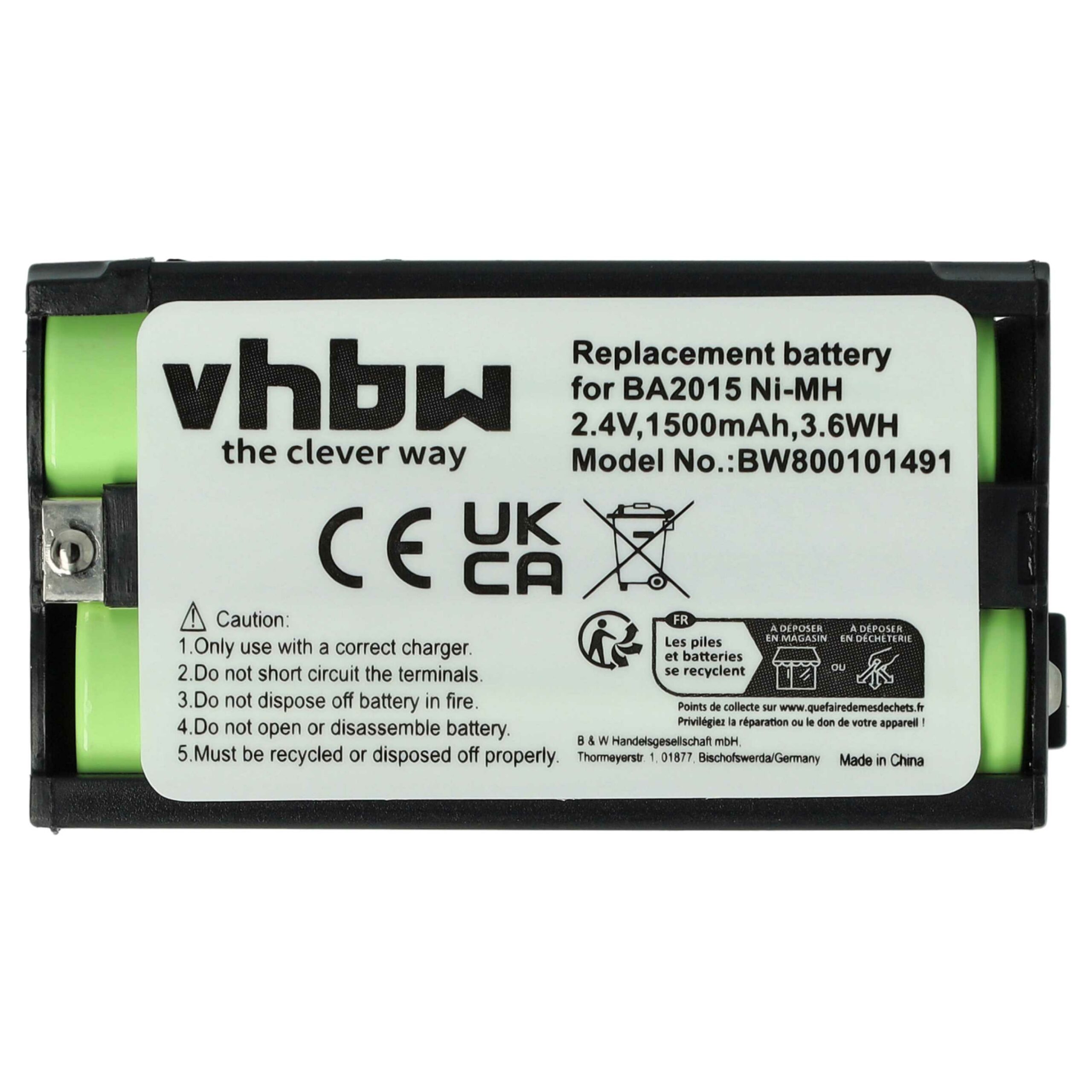 Bateria vhbw 2x para Microfone Sennheiser BA2015 - 1500 mAh 2.4 V NiMH - Image 3