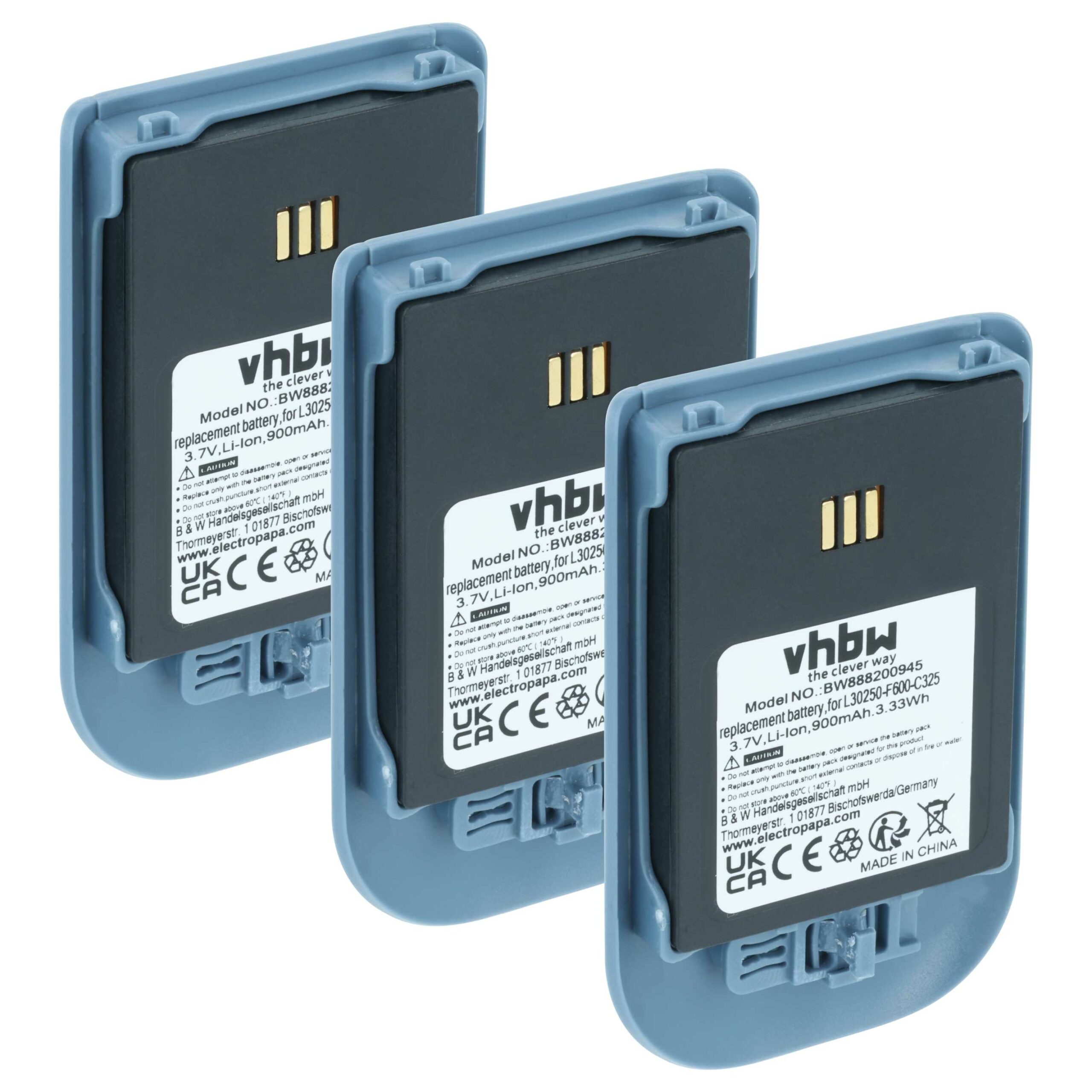 3x Bateria substitui Alcatel 3BN78404AA, 0480468 para telefone fixo Ericsson - 900 mAh 3.7 V Li-Ion