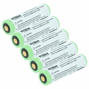 Lanterna - 5x Bateria compatível Ledlenser 501001 - 3 Ah 3.7 V Li-Ion vhbw