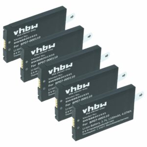 5x Bateria vhbw compatível com Datalogic 11300794, 3H21-00000370 - Scanner POS 1100 mAh 3.7 V