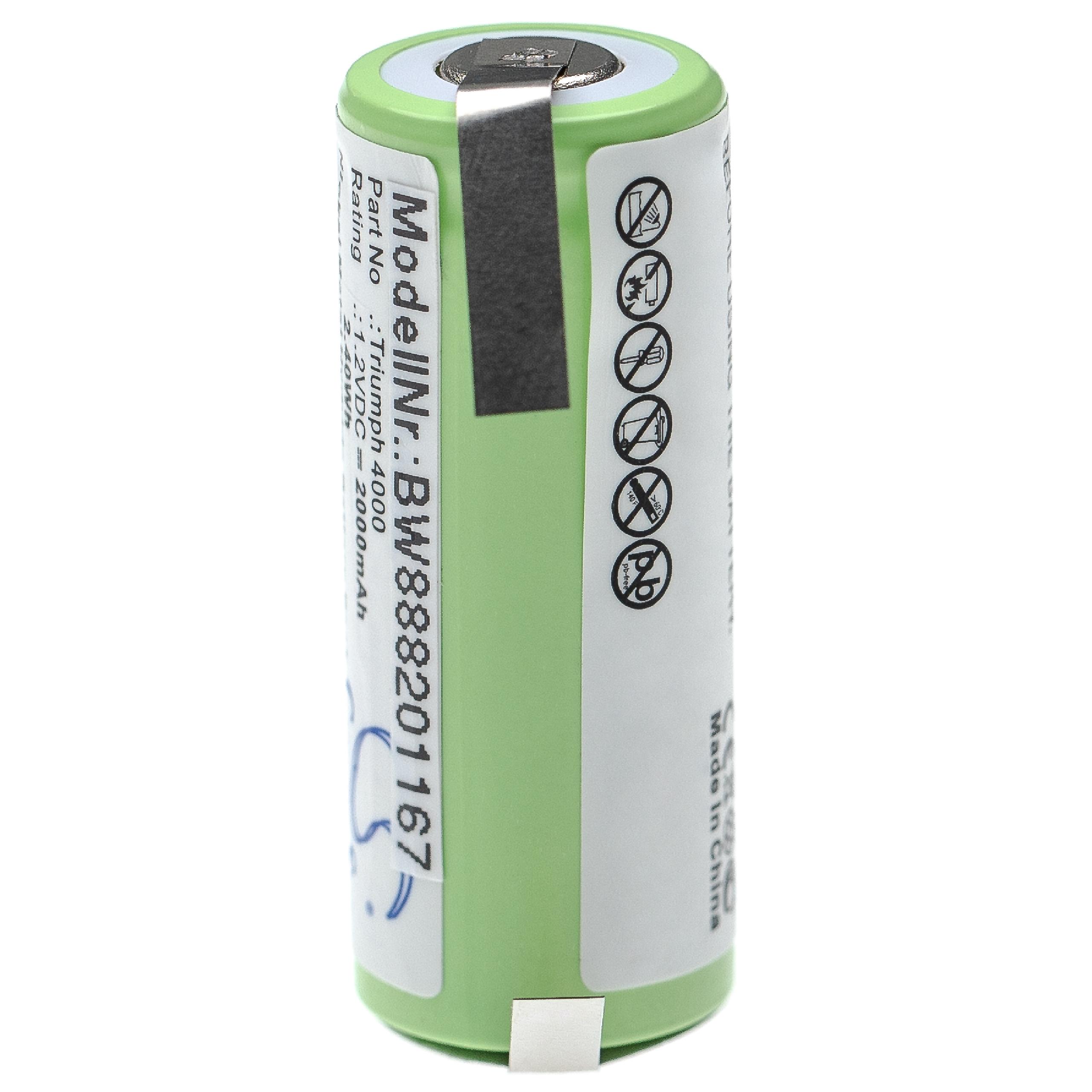 Bateria para Escova de Dentes Elétrica Oral-B 3745, 3762, 3761 - 2000mAh, 1.2V vhbw - Image 4