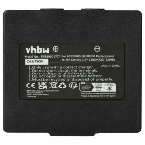 Bateria de Substituição vhbw para Abitron KH68300990, Comando Remoto EX2-22 - 2200 mAh
