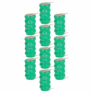 10x Pilhas Botão Recarregáveis V40H 2 Pinos 40 mAh 4.8V NiMH - vhbw