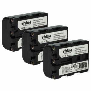 Bateria para Câmara Sony - 3x Bateria NP-FM30/FM50/FM70/FM90/FM91 - 1400 mAh 7.4 V Li-Ion vhbw