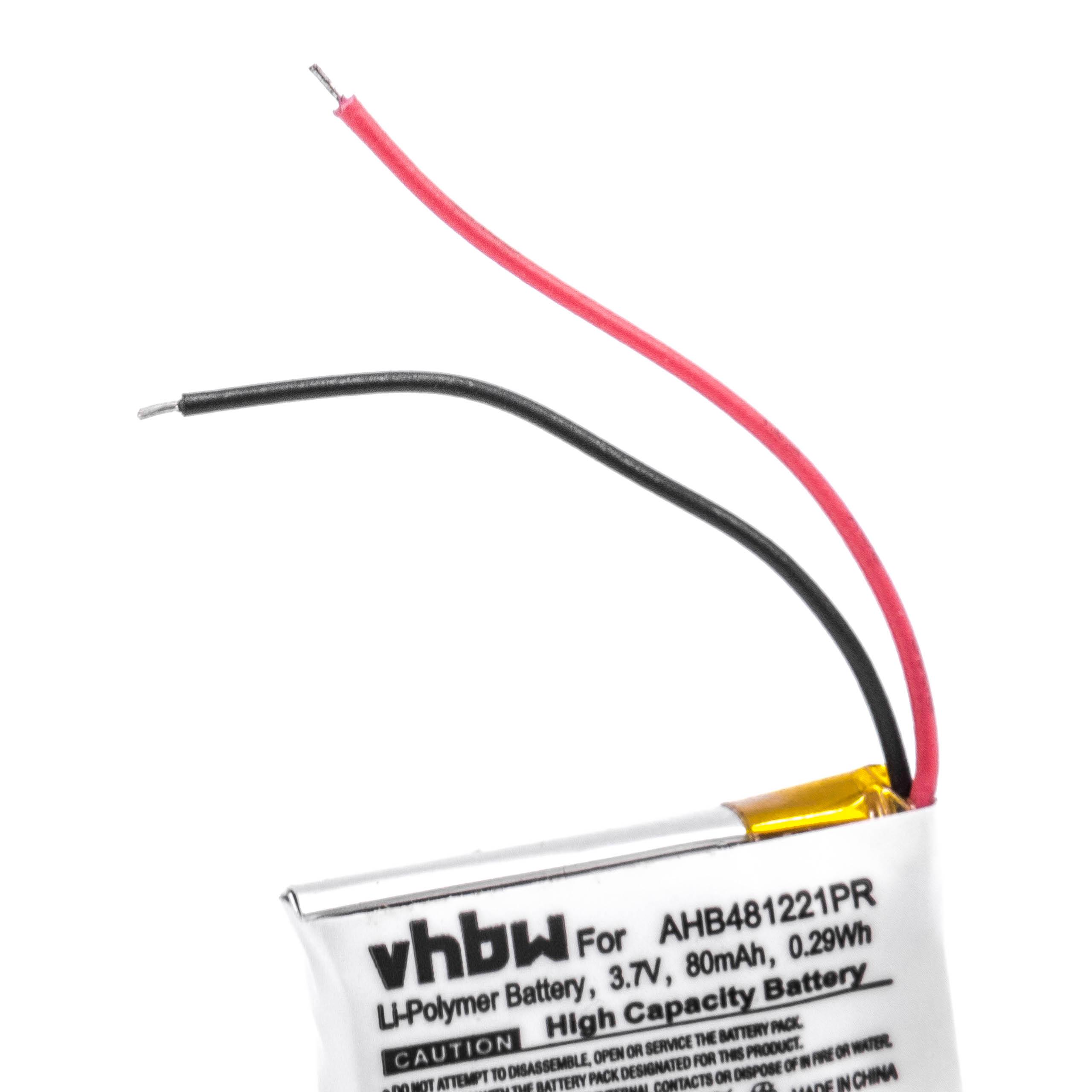 Bateria vhbw para Auscultadores Bose - 80 mAh 3.7V Li-polímero (substitui AHB481221PR) - Image 2