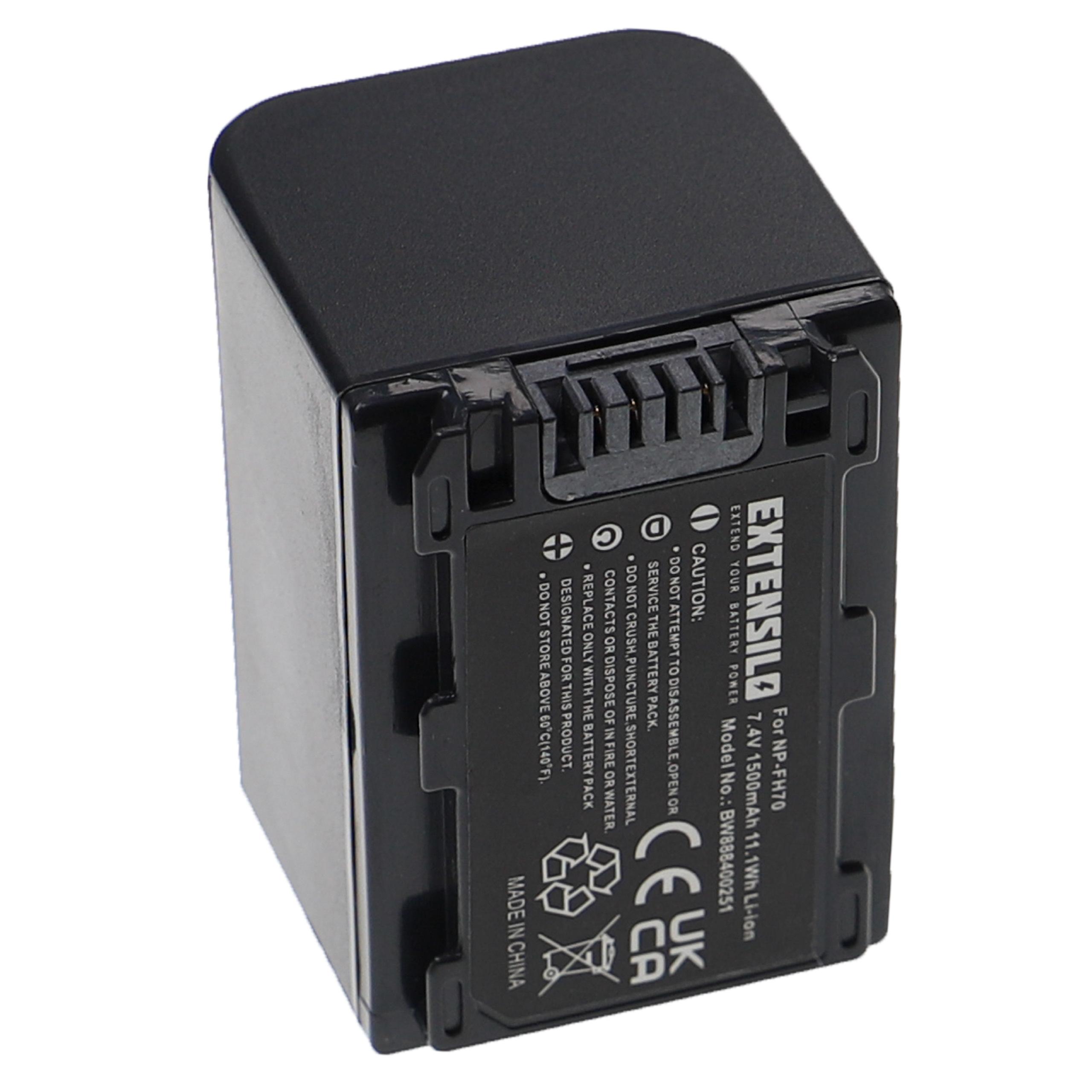 Bateria de substituição para Sony NP-FH70 - 1500mAh, 7.4V, Li-Ion EXTENSILO - Image 3