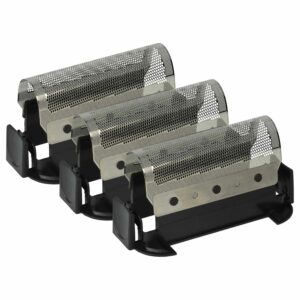 3x Lâmina de Barbear para Braun 428, 420, 422 - vhbw com Moldura, Preto/Prata