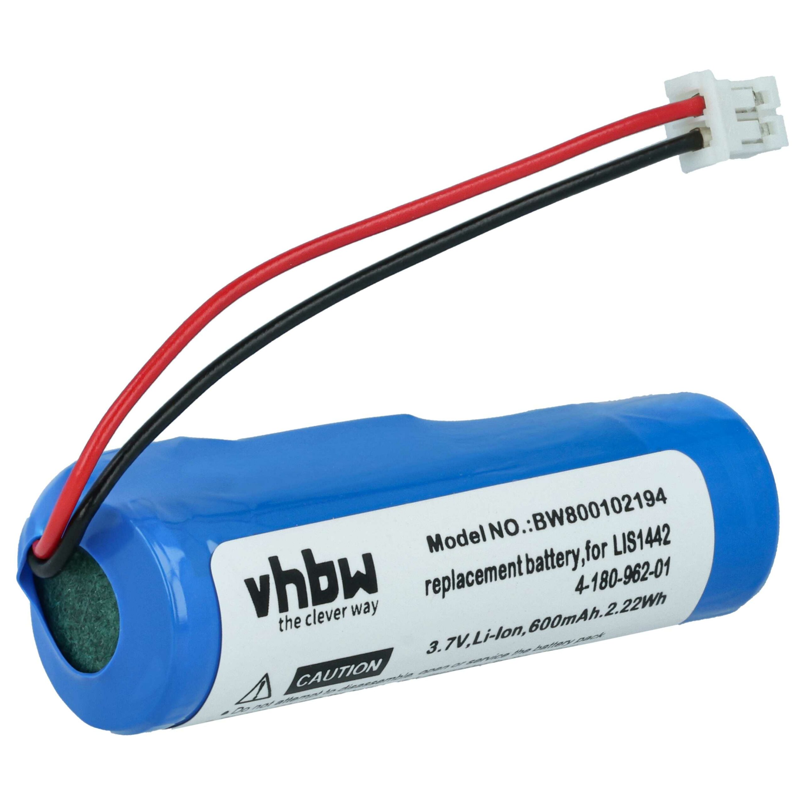 Bateria vhbw para Comando Sony LIS1442 - 600 mAh 3.7V Li-Ion