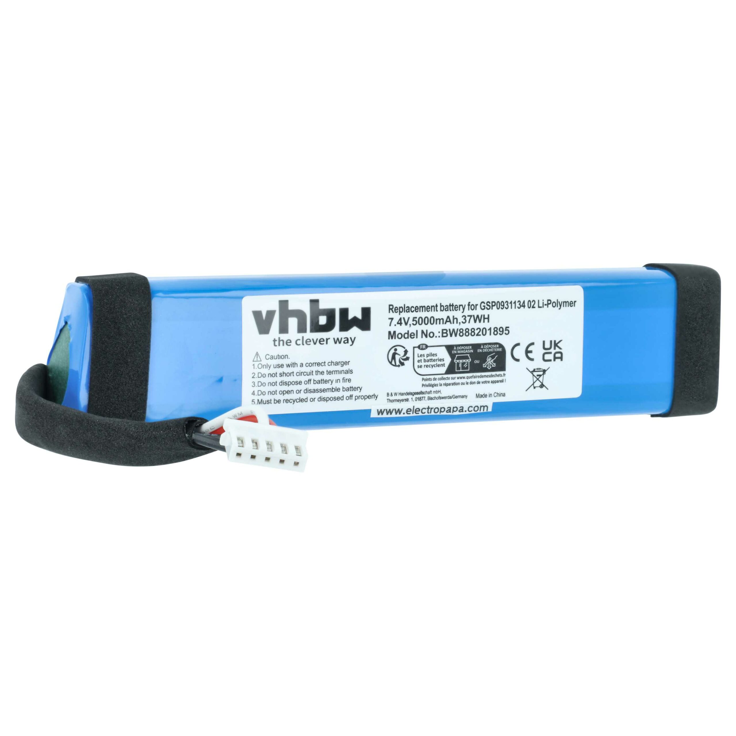 Bateria vhbw para Coluna JBL Xtreme - Li-polymer 5000 mAh (GSP0931134 02)
