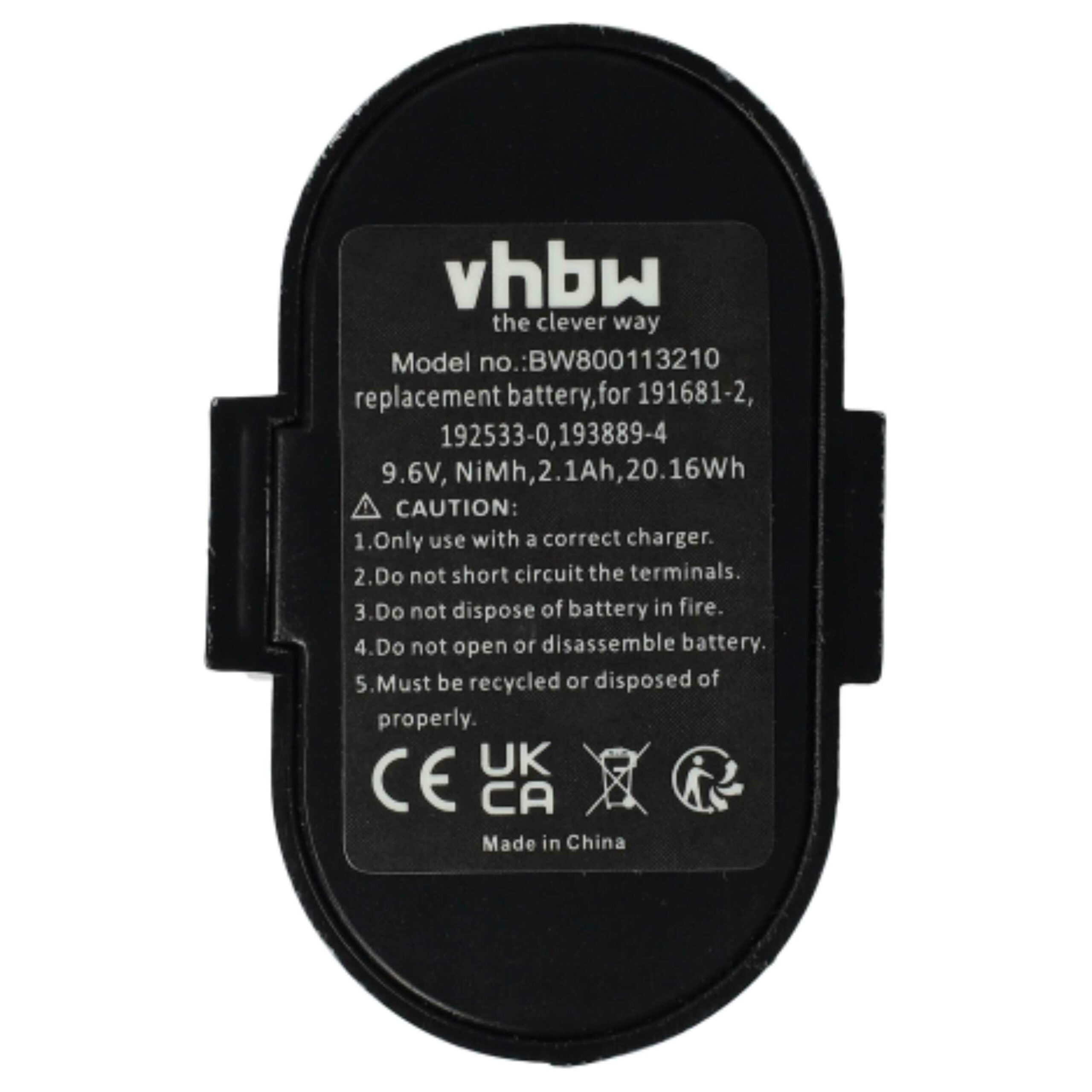 2x Bateria vhbw para Makita 193890-9, 193889-4, 192533-0, 191681-2 - 2100 mAh, 9.6 V, NiMH - Image 3