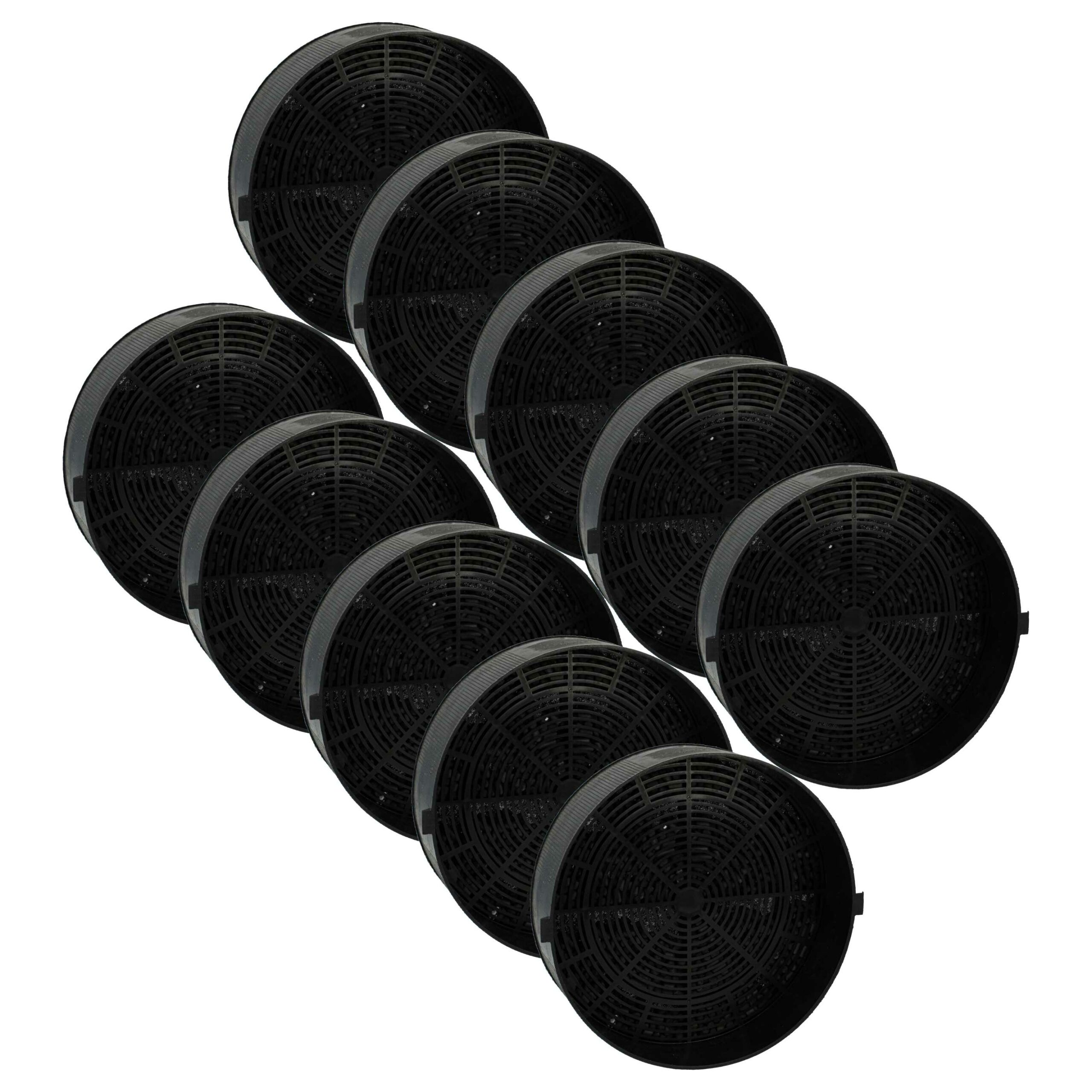 Pack 10x Filtro de Carvão Ativado Compatível com Alno GZD1125 - 16 cm vhbw