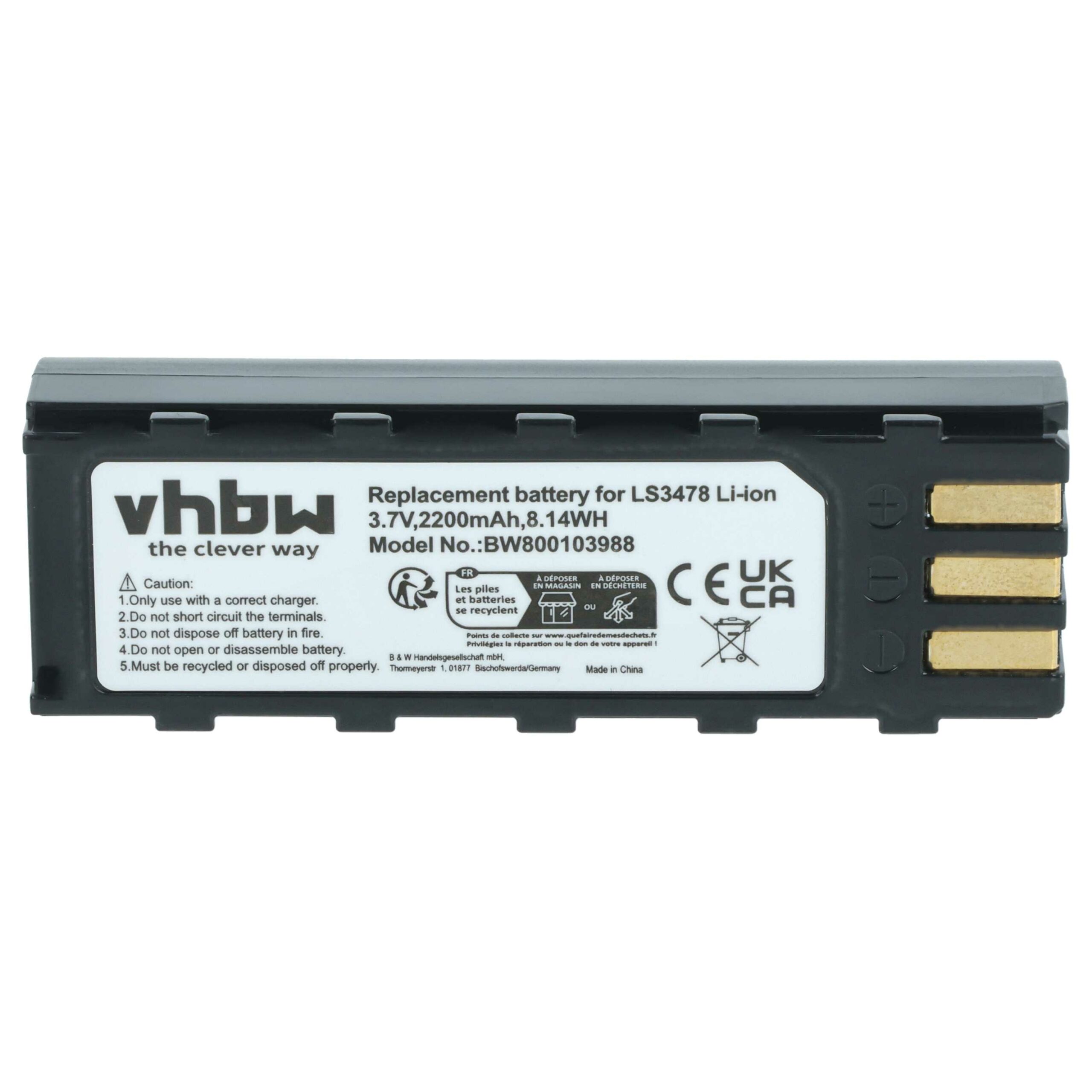 2x Bateria vhbw 2200 mAh 3.7 V para Symbol Barcode Scanner POS (substitui Leuze 50120448) - Image 3
