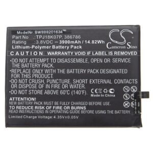 Bateria vhbw para Wiko 386786, TPJ18K07P - 3900 mAh 3.8 V Li-polymer