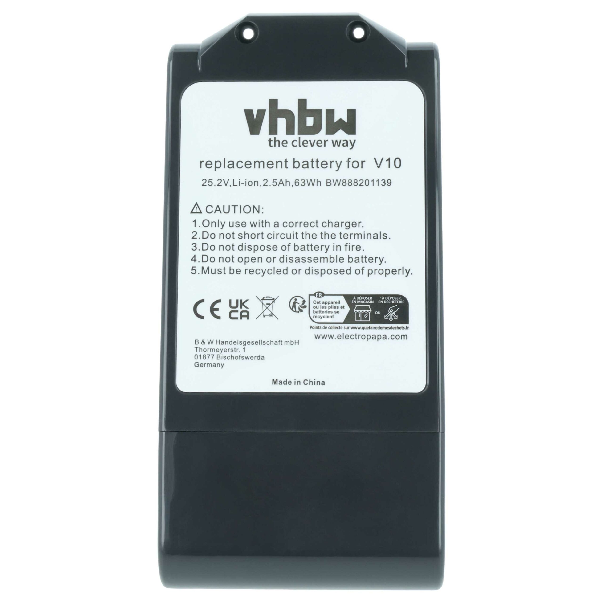 Bateria vhbw para Dyson V10 Absolute e Animal 2500mAh 25.2V Li-Ion - Image 3