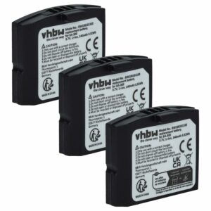 Bateria Wireless vhbw 3x Compatível Sennheiser BA300, BA-300, 500898, 523306 - 140 mAh 3.7 V Li-polímero