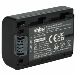 Bateria vhbw compatível com Sony NP-FH50, NP-FH100, NP-FH70, NP-FH40 - 500mAh, 7.2V, Li-Ion com Chip Info