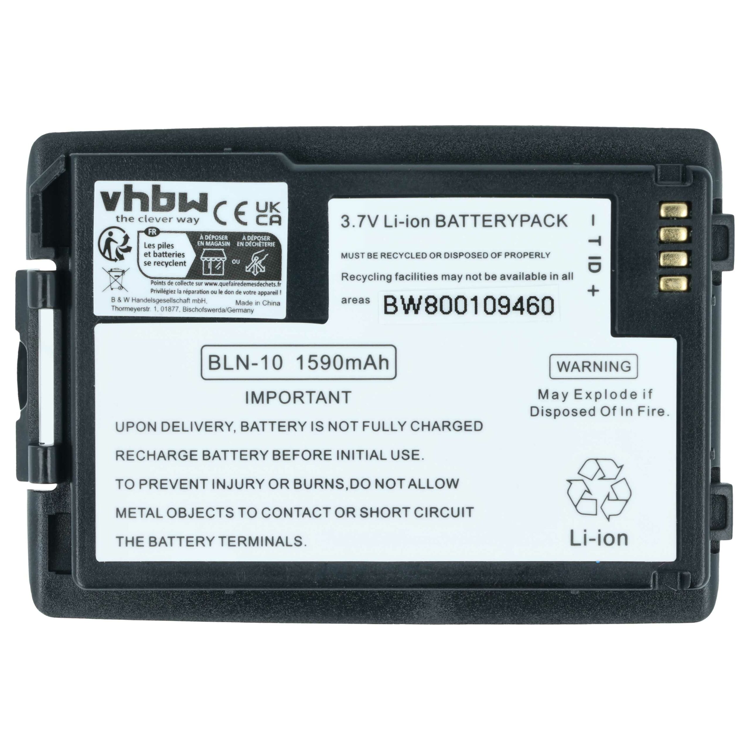Bateria vhbw para Rádio EADS HT9980AA, BLN-10 - 1590 mAh 3.7 V Li-Ion - Image 3
