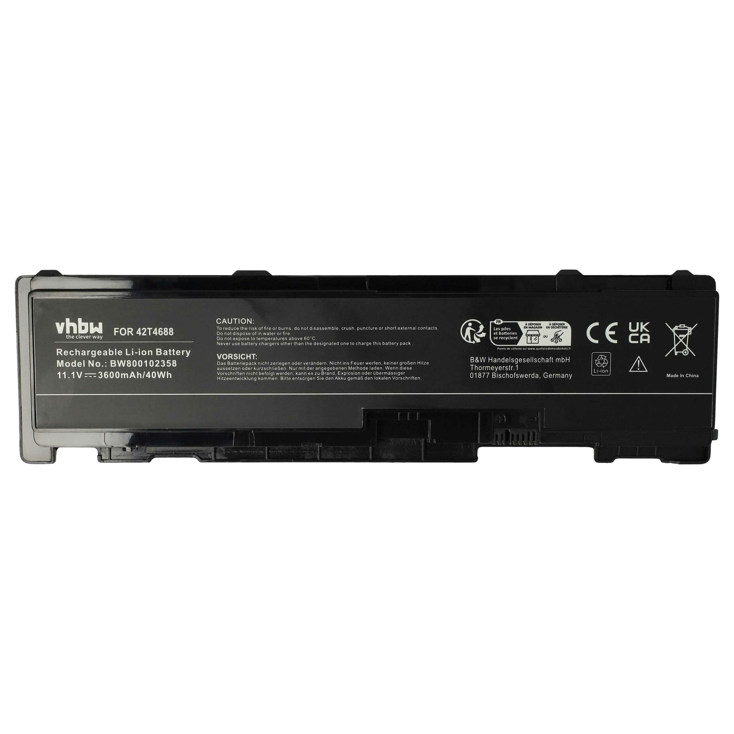 Bateria para Lenovo 42T4690, 42T4691, 42T4688, 42T4689, 42T4832 - 3600 mAh 11.1 V Li-Ion - Image 3