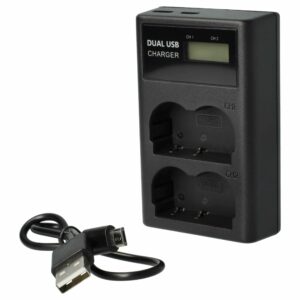 Carregador de Bateria Micro-USB + USB-C com Cabo para Canon IXY 50MC 8.4V