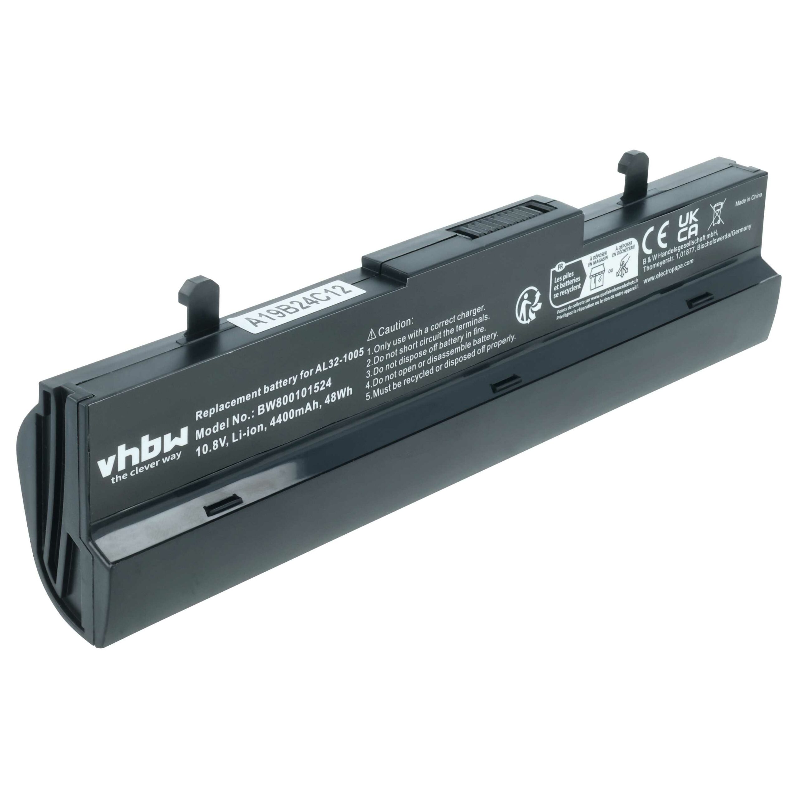 Bateria para Notebook Asus vhbw 4400 mAh 11.1V Li-Ion - Substitui 70-OA1B1B2100, 0B20-00KA0AS, 90-OA001B9000