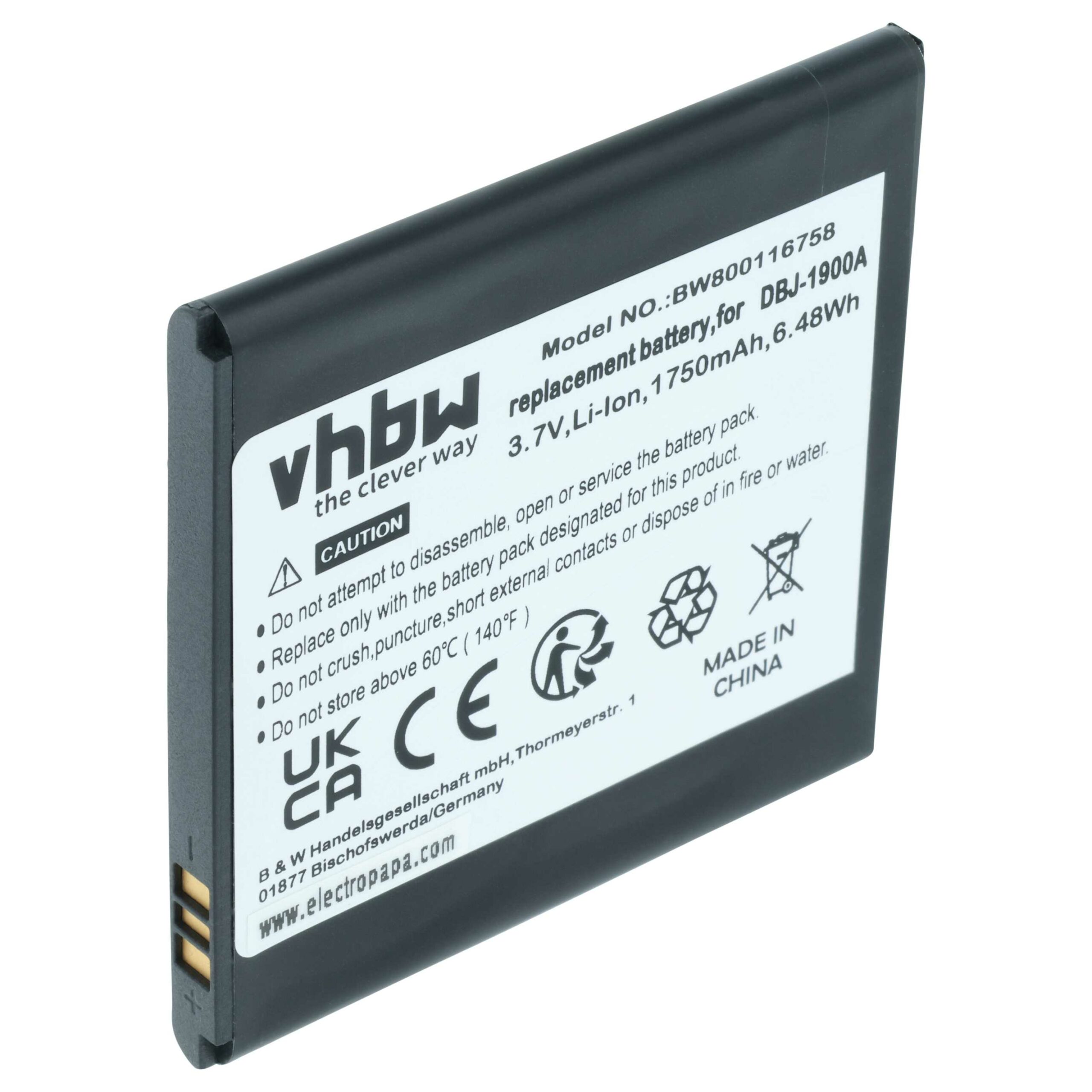 Bateria para Telefone Móvel Doro - Compatível DBJ-1900A - 1750 mAh 3.7 V Li-Ion vhbw