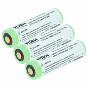 Bateria vhbw 3x Li-Ion 3.7V 3Ah para Lanternas Ledlenser, Fenix, Olight e EagleTac
