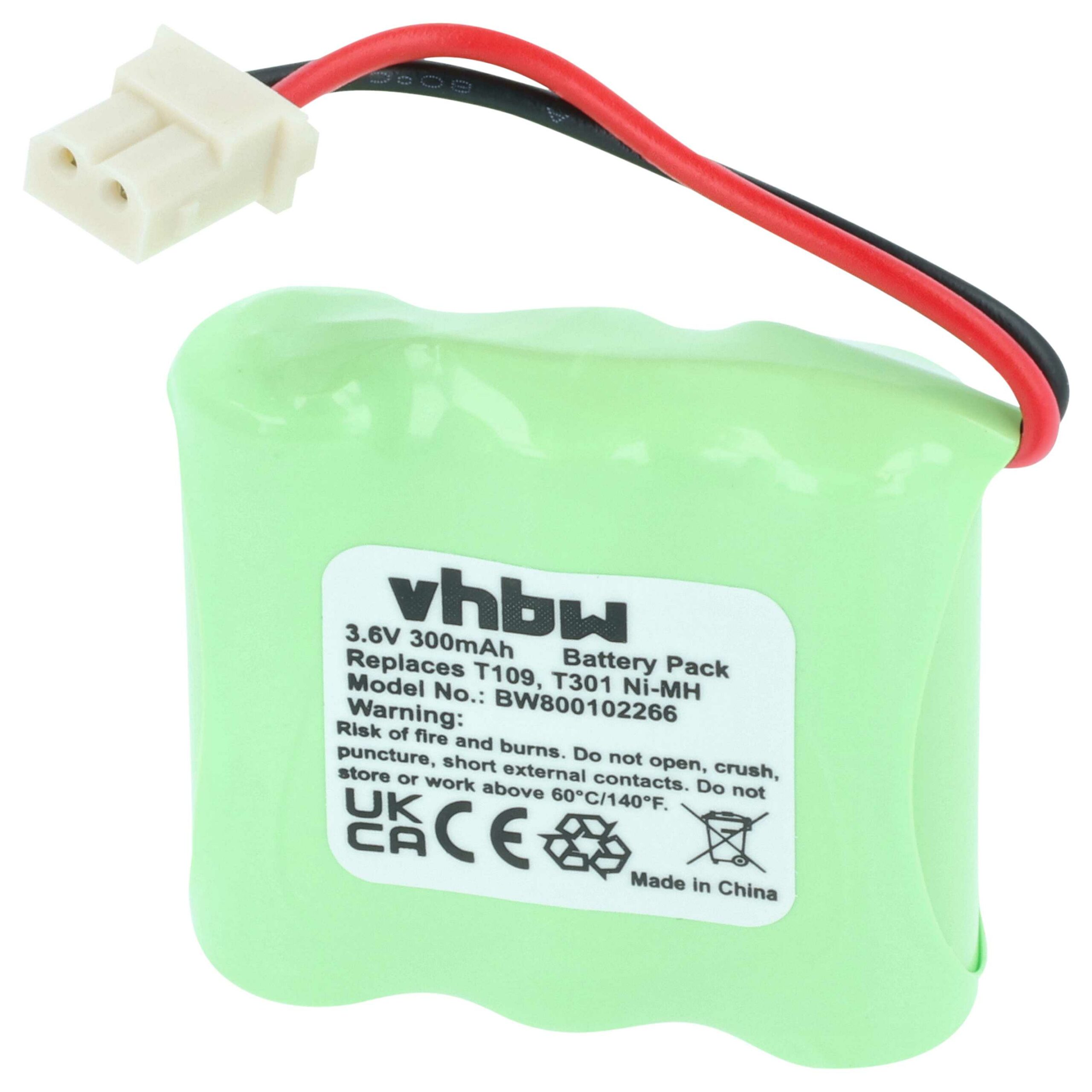 Bateria vhbw para Panasonic T301, T109 - Telefone fixo DECT 300 mAh 3.6 V NiMH - Image 3