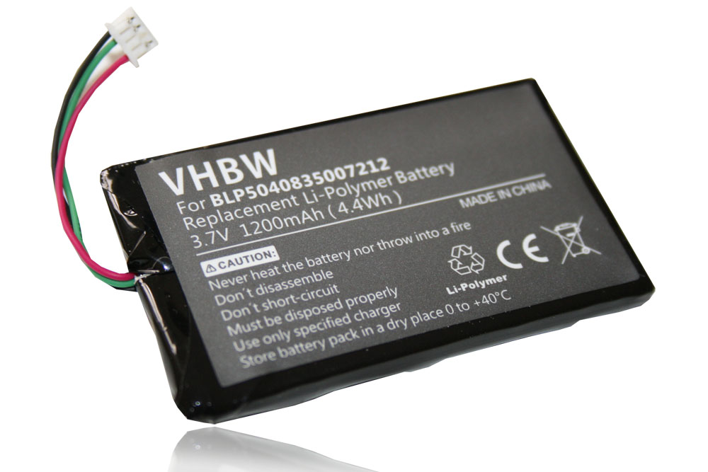 Bateria GPS compatível com Falk BLP5040835007212 - 1200mAh, 3.7V vhbw