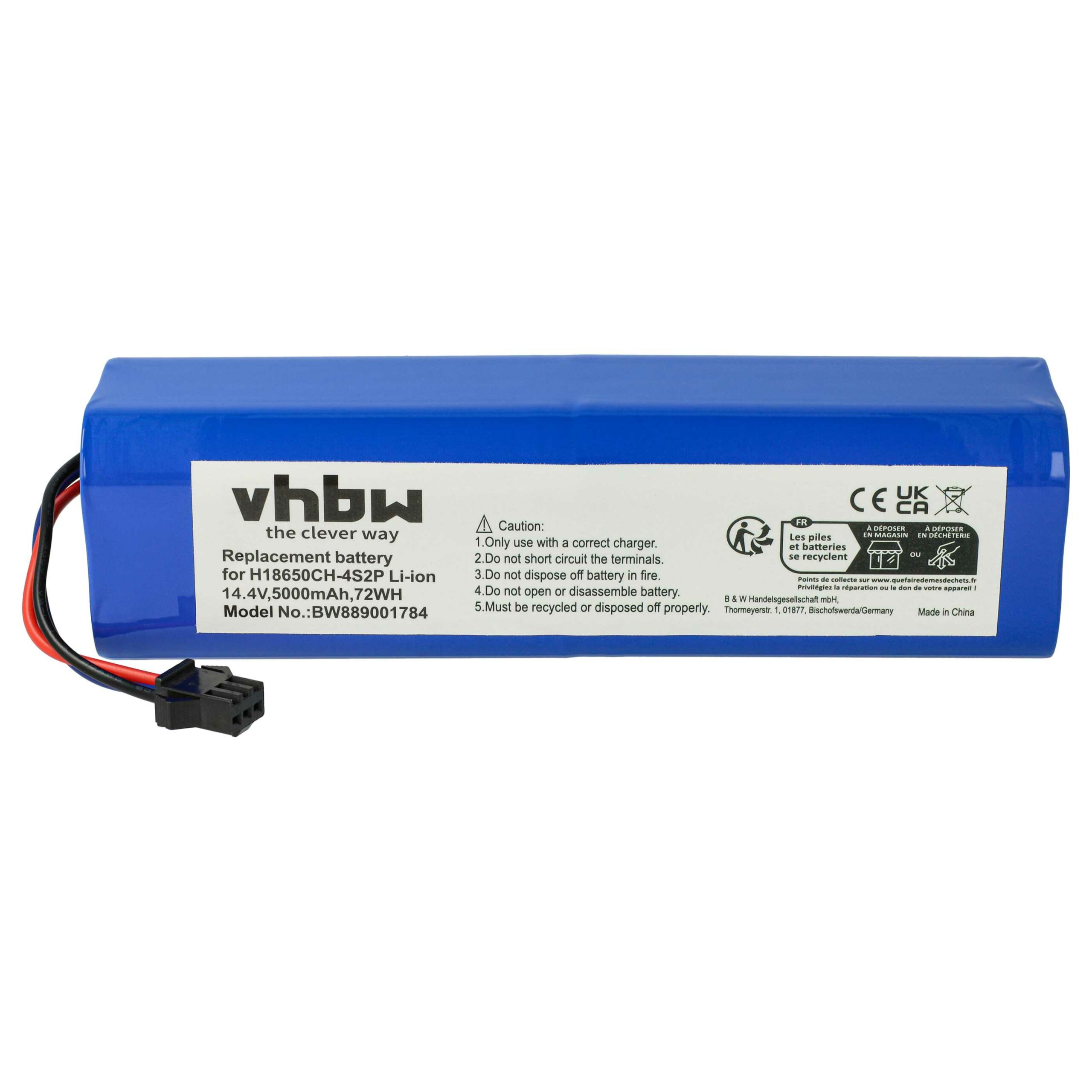 Bateria vhbw compatível com Xiaomi SUN-INTE-279, 4INR19/66-2, SUN-INTE-181 para Tefal e robôs de limpeza - 5000mAh, 14.4V, Li-Ion - Image 3