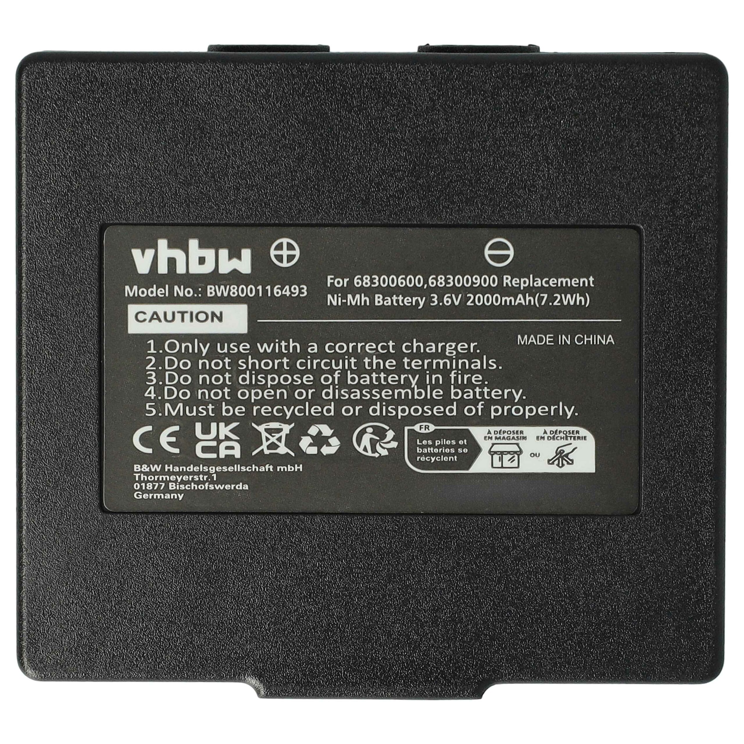 Bateria vhbw de Substituição para Abitron KH68300990, EX2-22 Comando Remoto Industrial - 2000 mAh - Image 3