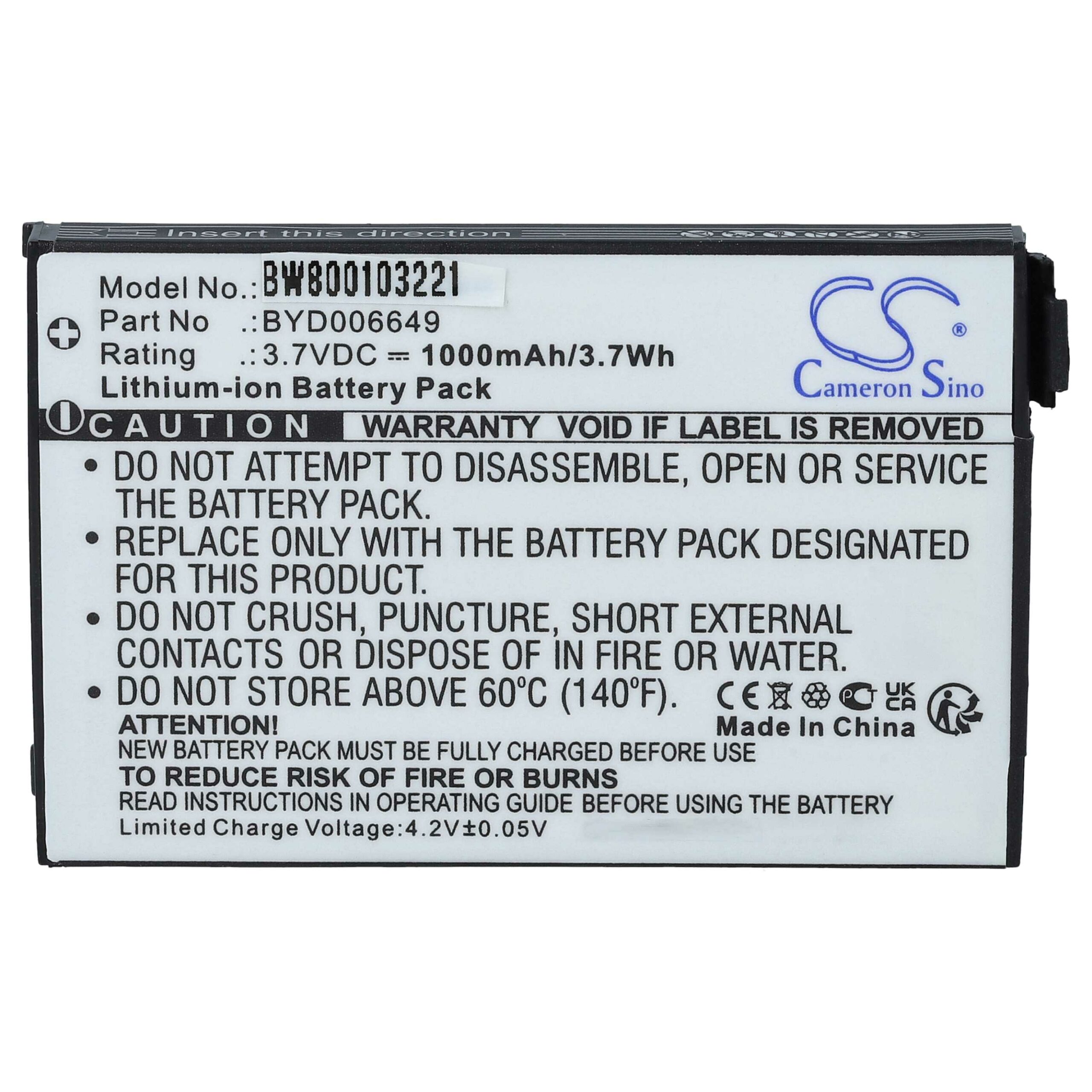Bateria compatível com monitores de bebé Philips/NUK/V-Tech/BT/Clarity - 1000 mAh 3.7V Li-Ion vhbw - Image 3