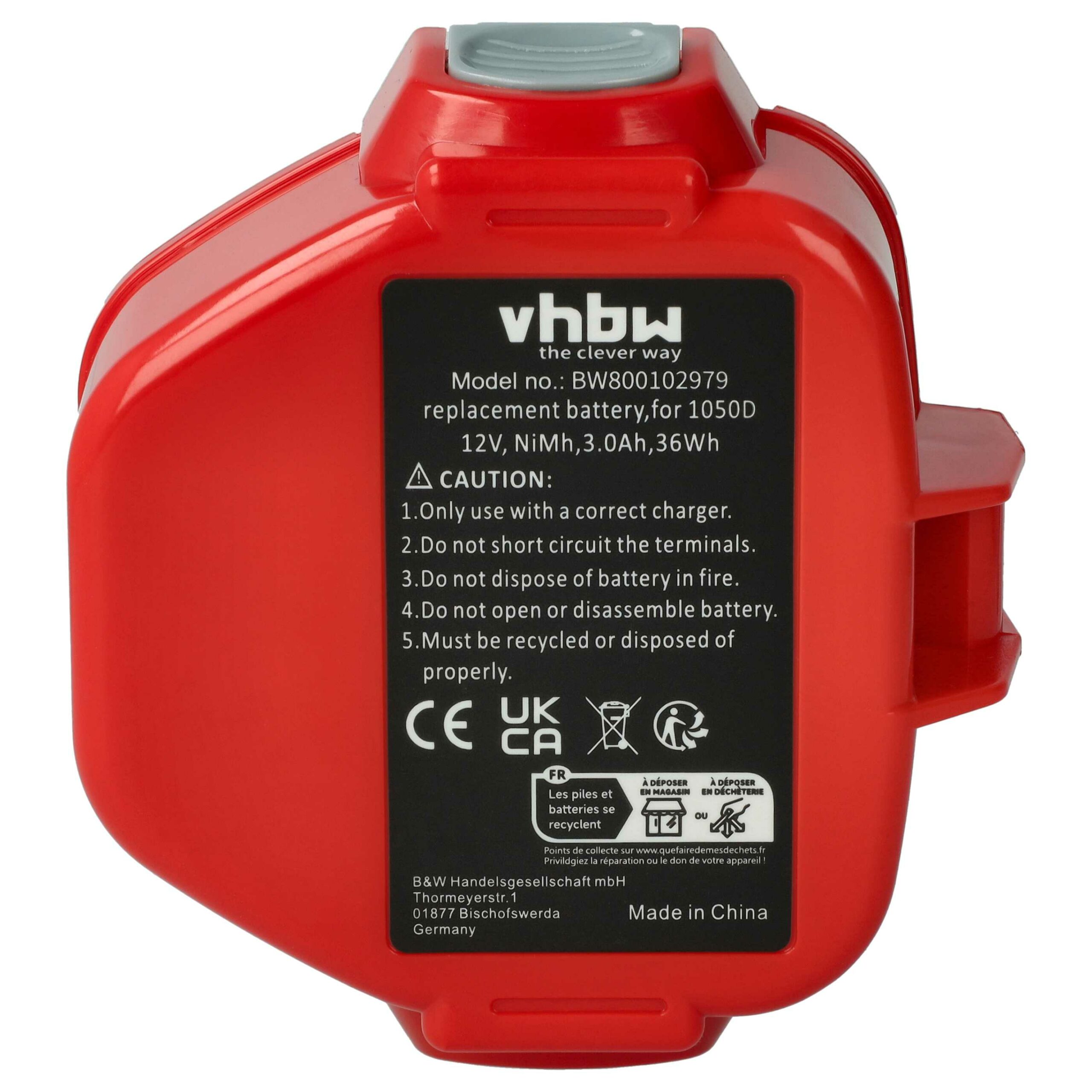 5x Bateria Compatível Klauke RA4, RA5, RA3 - 3000 mAh, 12 V, NiMH - Image 3