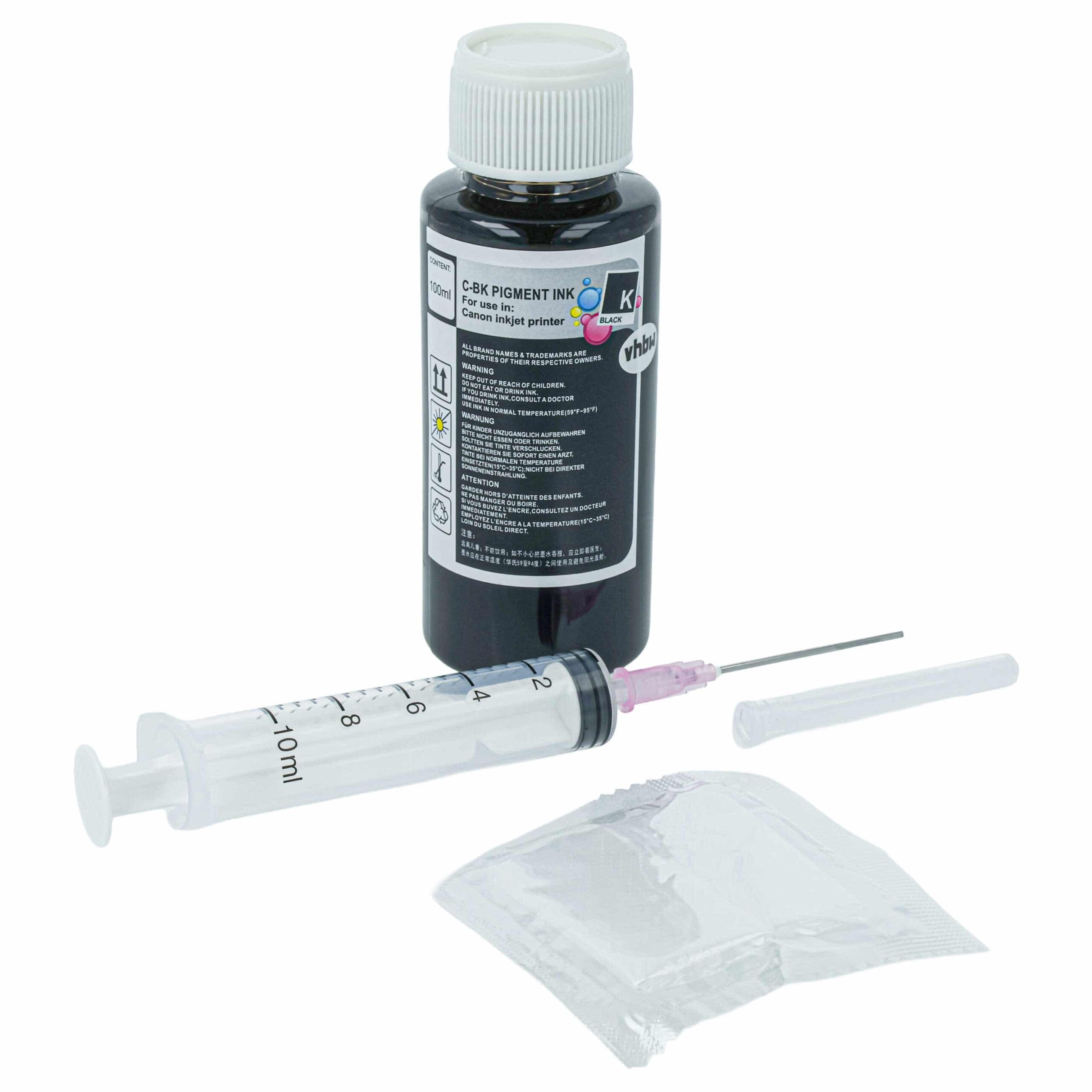 Tinta de Recarga Preta Pigmentada para Impressoras Canon - 100 ml vhbw - Image 2
