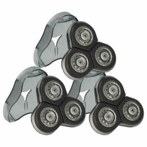 3 Cabeças de Corte Substitutas Philips RQ12/42, RQ12/50, RQ12/40, RQ12/41 para Barbeador Elétrico Philips, Preto
