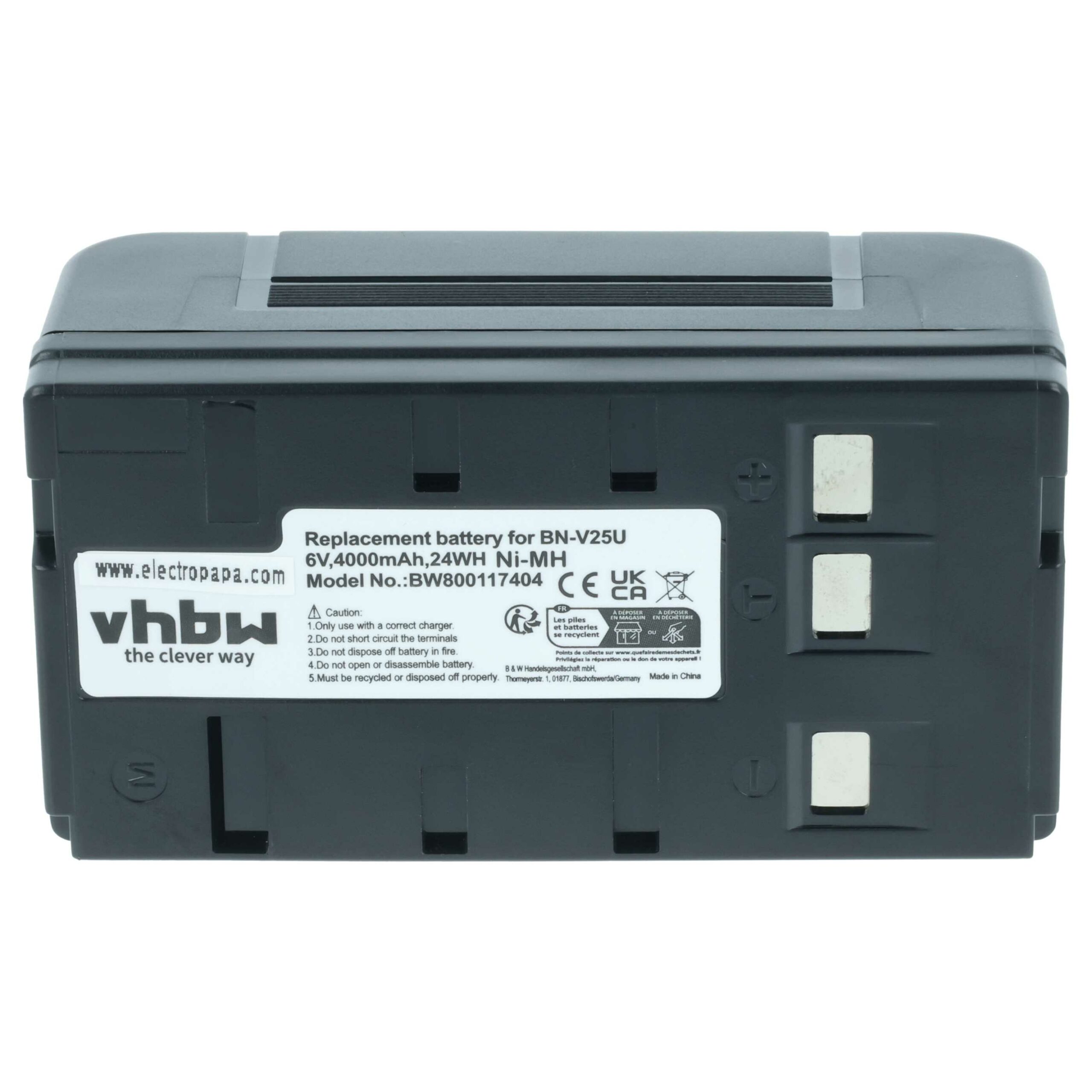 Bateria vhbw compatível JVC BN-V22U, BN-V20, BN-V25U, BN-V25, BN-V24U, BN-V22, BN-V20US, BN-V20U - 4000mAh, 6V, NiMH - Image 3