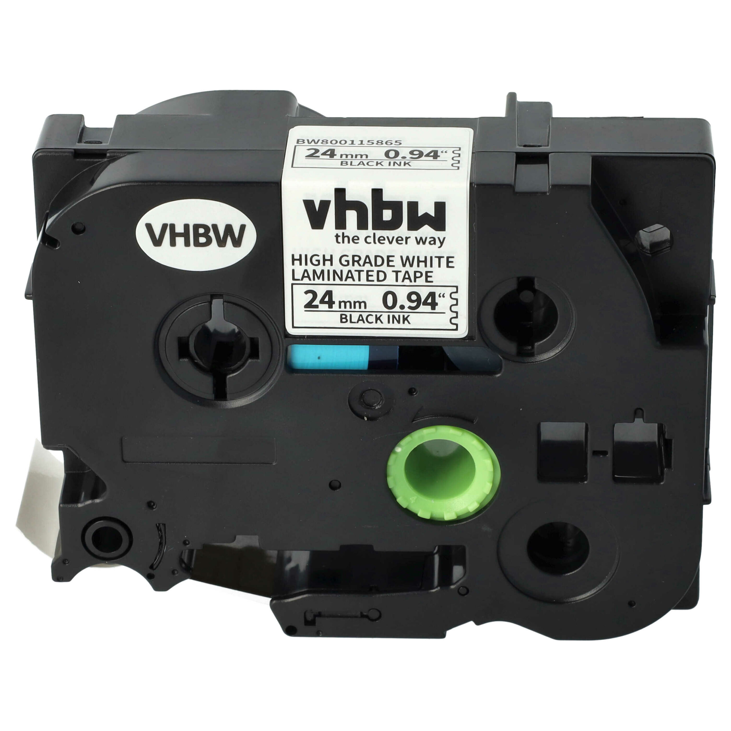 Fita de Etiquetas Compatível com Brother HGE-251 - 24 mm Preto sobre Branco