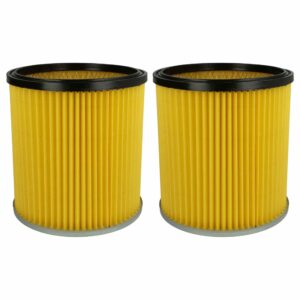2x Filtro de Cartucho de Substituição vhbw para Aspirador Dewalt/Kärcher - Referências 6.414-354.0, 6.414-335.0, Amarelo