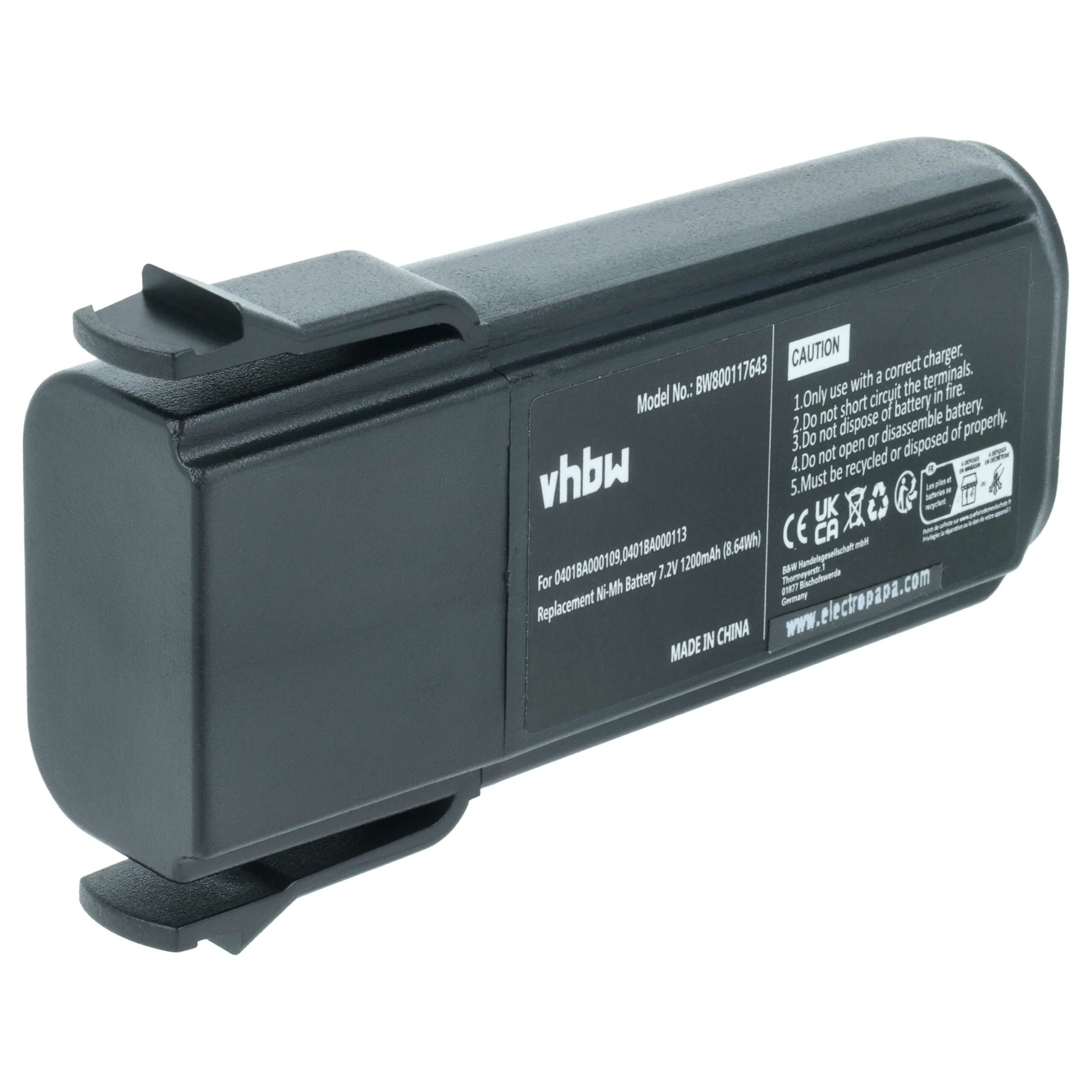 Bateria Recarregável vhbw para Comando Elca 0401BA000109, 0401BA000113 - 1200 mAh 7.2V NiMH
