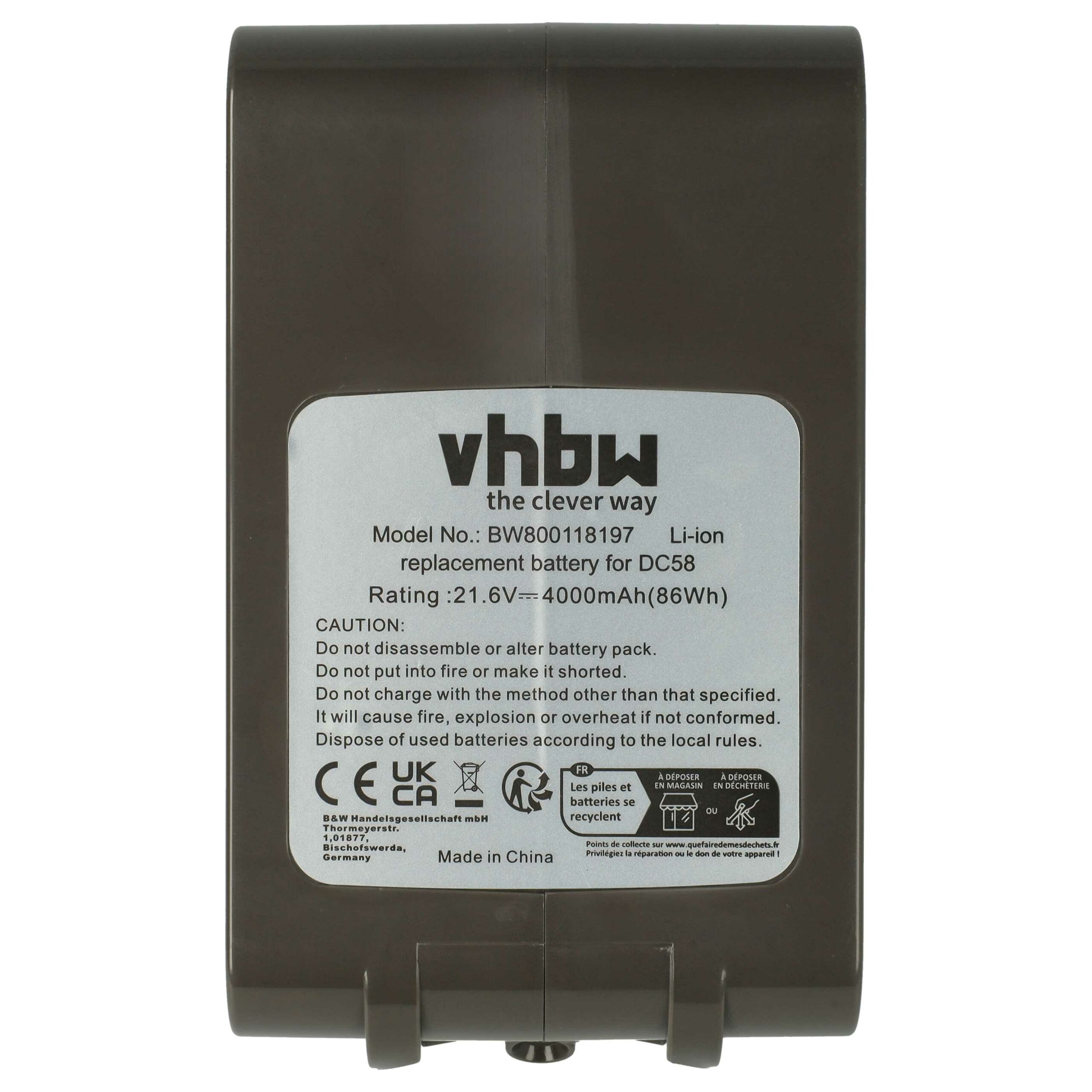 Bateria vhbw para Dyson 21.6V 4000mAh Li-Ion (61034-01, 965874-01, 205794-01/04, 61034-03, 62350-07/02) - Image 3