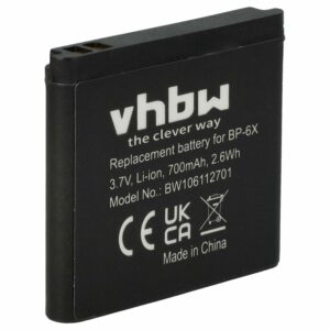 Bateria para Telemóvel Nokia BP-6x - 700 mAh 3.7 V Li-Ion vhbw